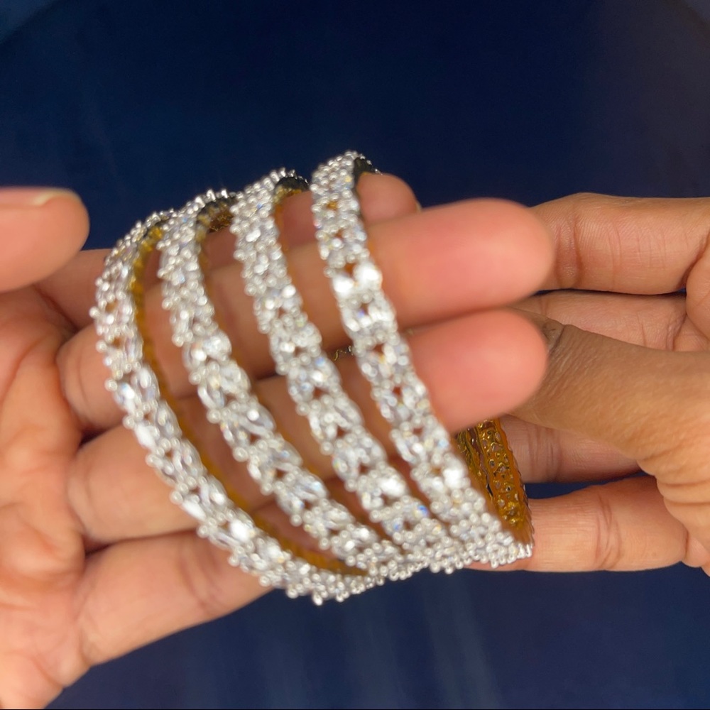 White Stone Bangles - image 2